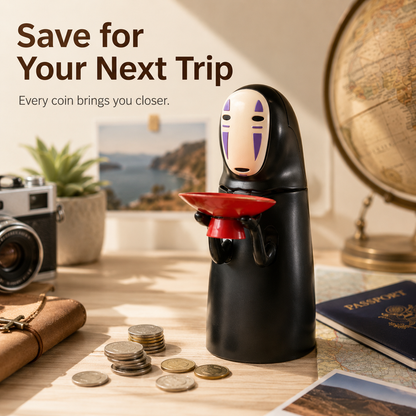 🪙Spirited Away No-Face Coin Bank – Interactive Eating & Burping Sound, Save for Travel