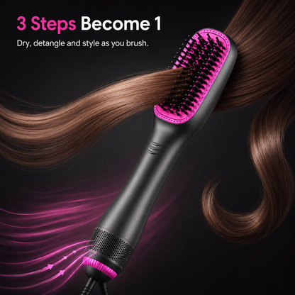 3-in-1 Ionic Hot Air Brush – Dry, Smooth & Style in One Step