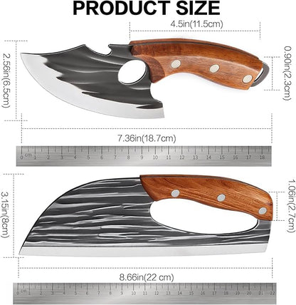 Buy 1 Get 1 Free Forged Kitchen Knife Set - Sharp Durable Meat Cleaver Chef Knife