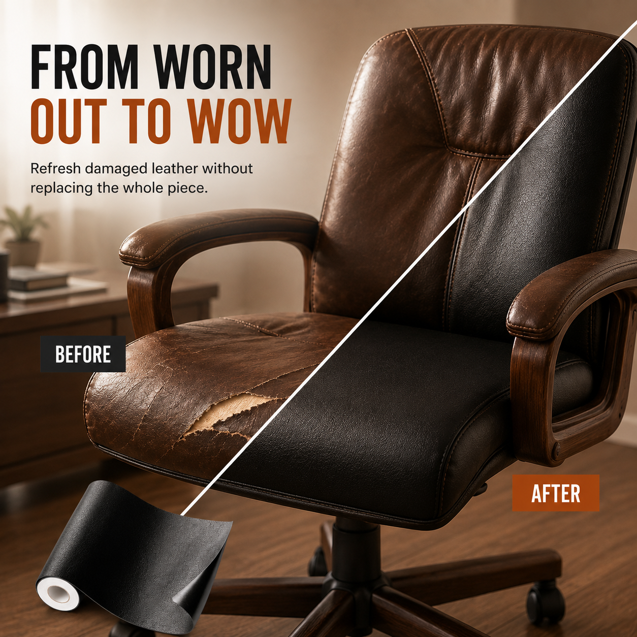 ✨ Self-Adhesive Leather Repair Roll – Quick Fix for Sofas, Car Seats & Chairs