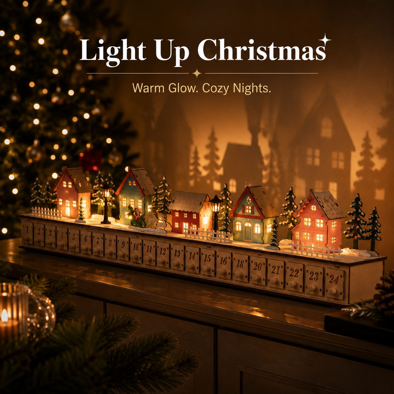 🎄 LED Christmas Village Advent Calendar – Create Magical Holiday Traditions