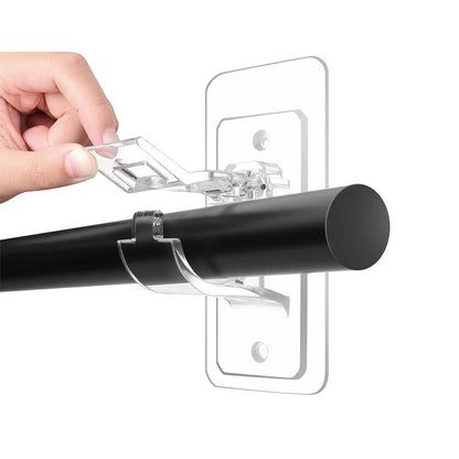 No-Drill Curtain Rod Brackets – Easy Peel & Stick, 4-Pack