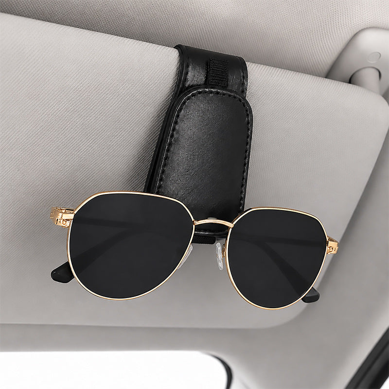 🚗 Premium Leather Car Visor Sunglasses Holder – Keep Your Glasses Organized & Always Within Reach