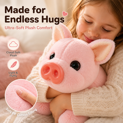 🐷 Hear It Oink! Interactive Plush Pig – The Cutest Cuddle Buddy Kids Can't Put Down 💖