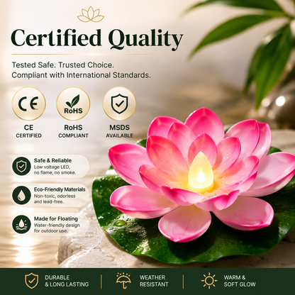 Floating Lotus LED Candle – Flameless Garden & Pool Decor for Spa, Patio, Wedding & Outdoor Ambience