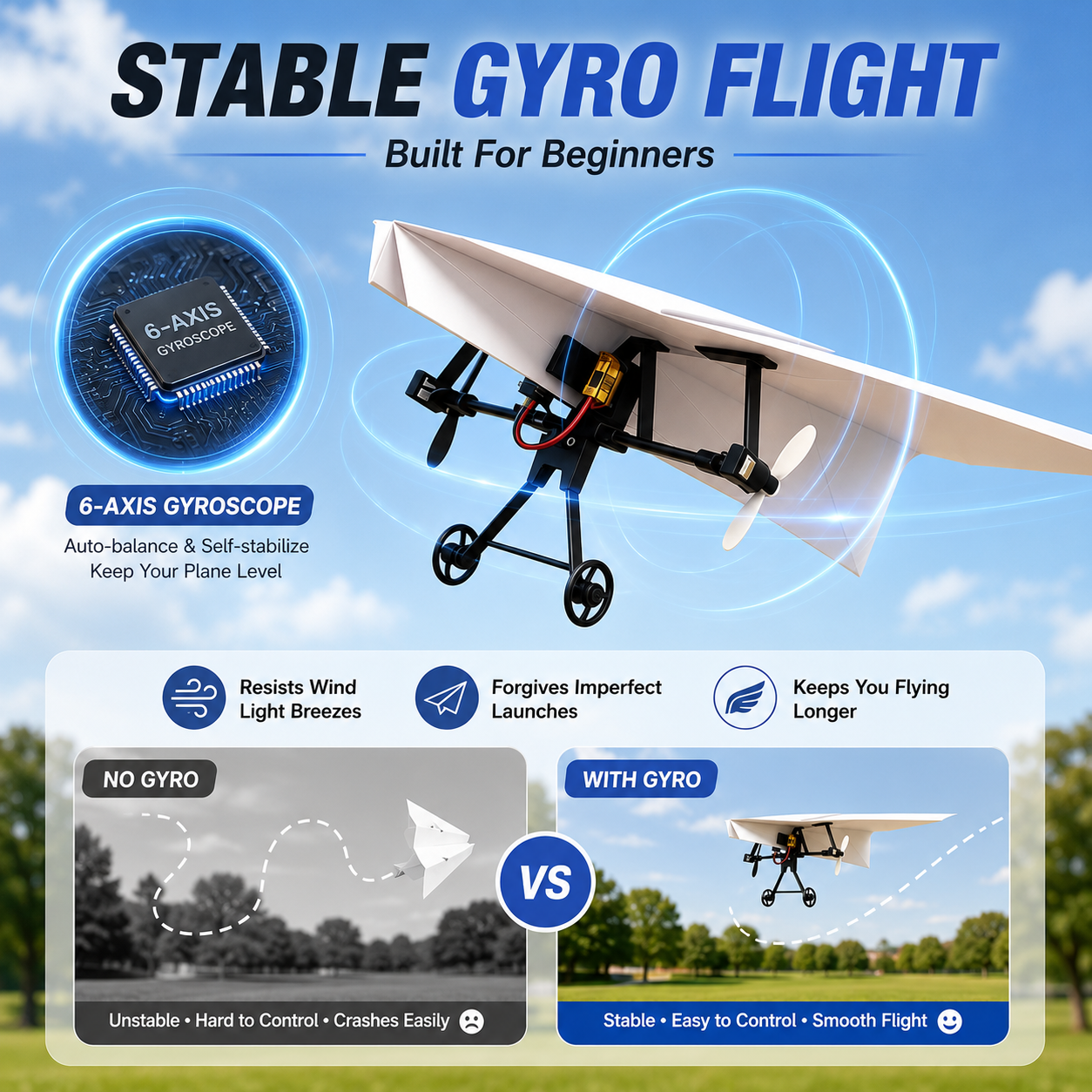 ✈️ RC Paper Airplane Kit – Turn Any A4 Paper Into Flight