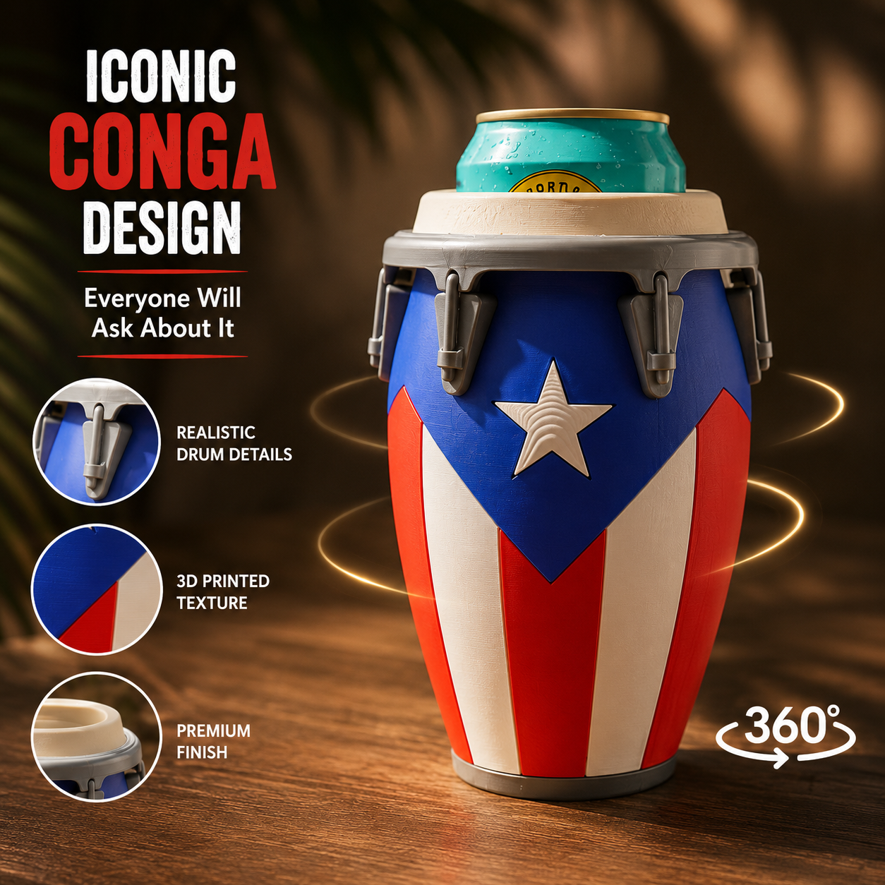 🔥Last Day 49%   | Party Drum Can Holder 🍺 | Fun 12oz Drink Cooler Gift