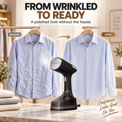 2-in-1 Handheld Garment Steamer & Iron – 1400W Fast Heat-Up, 270ml Large Tank for Home & Travel