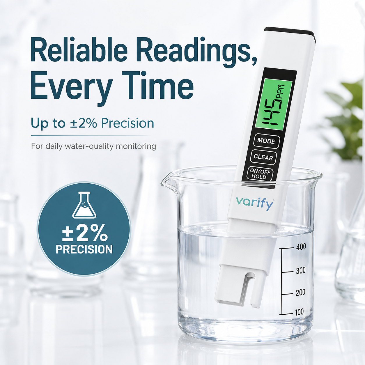 💧 4-in-1 Digital Water Tester – Fast TDS, EC & Temperature Readings