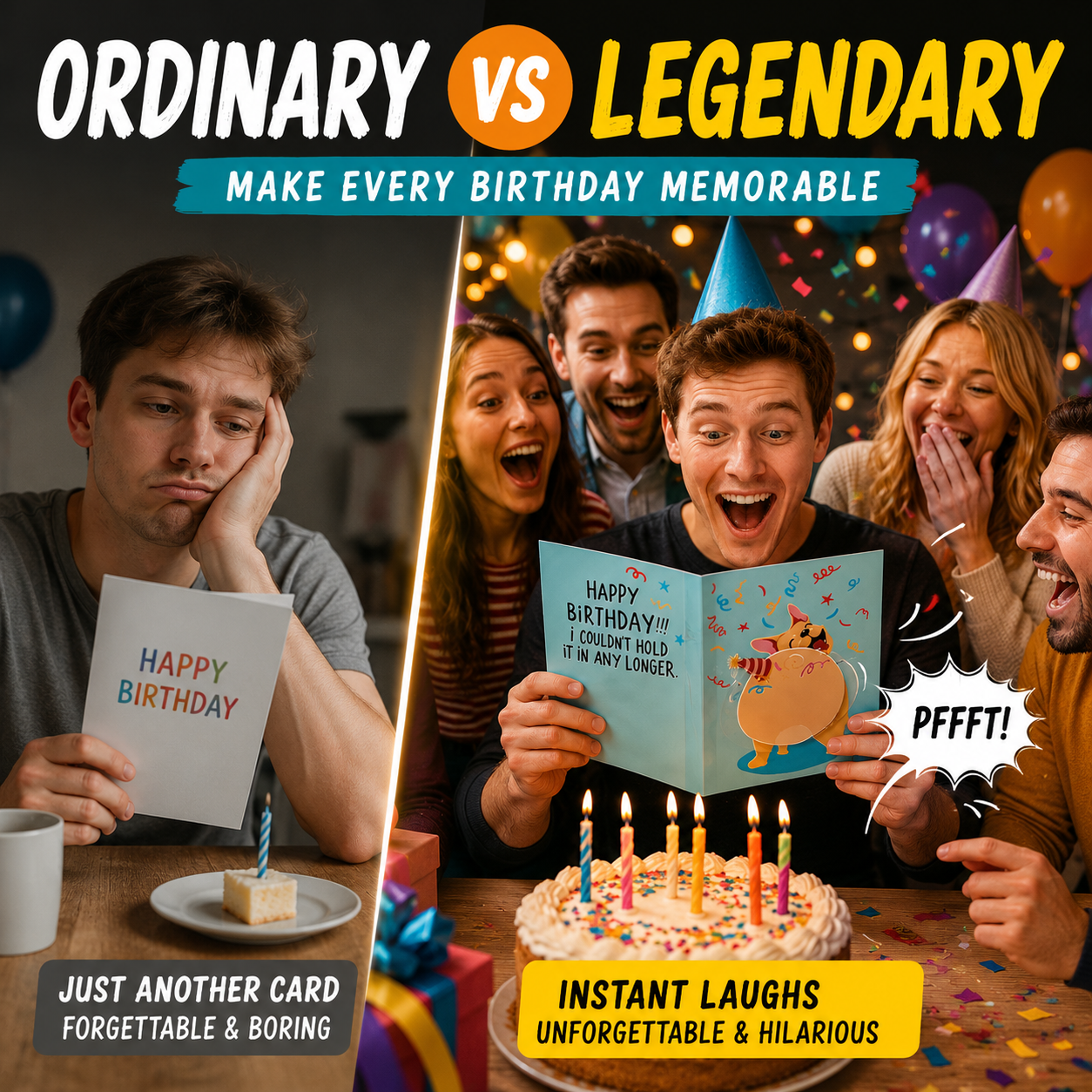 ⏰️Last Day 55% OFF  🎉 Funny Farting Dog Pop-Up Birthday Card 😂 | Sound & Motion Greeting Card