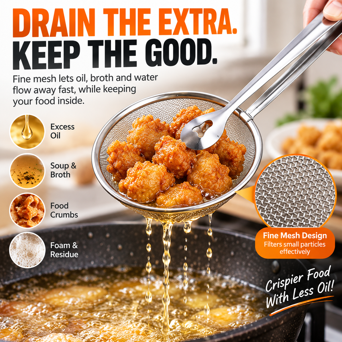 🔥 2pack-2-in-1 Stainless Steel Strainer Tongs – Grab, Drain & Serve with One Tool