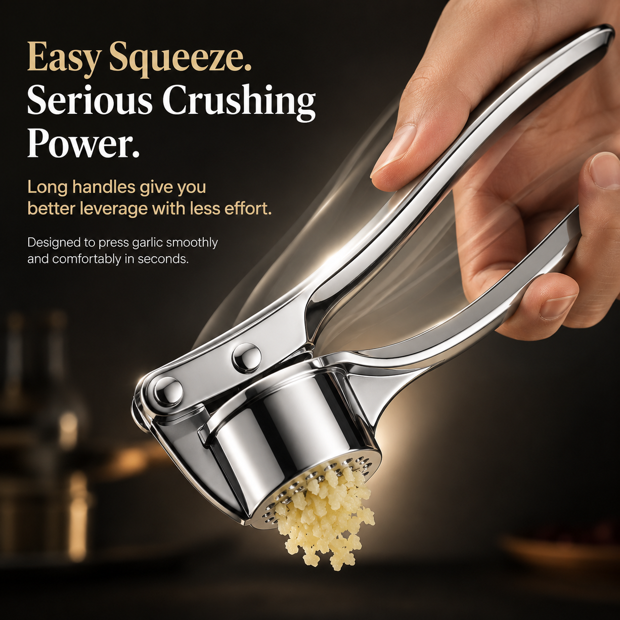 🧄 Heavy-Duty Stainless Steel Garlic Press – Fresh Minced Garlic in Seconds