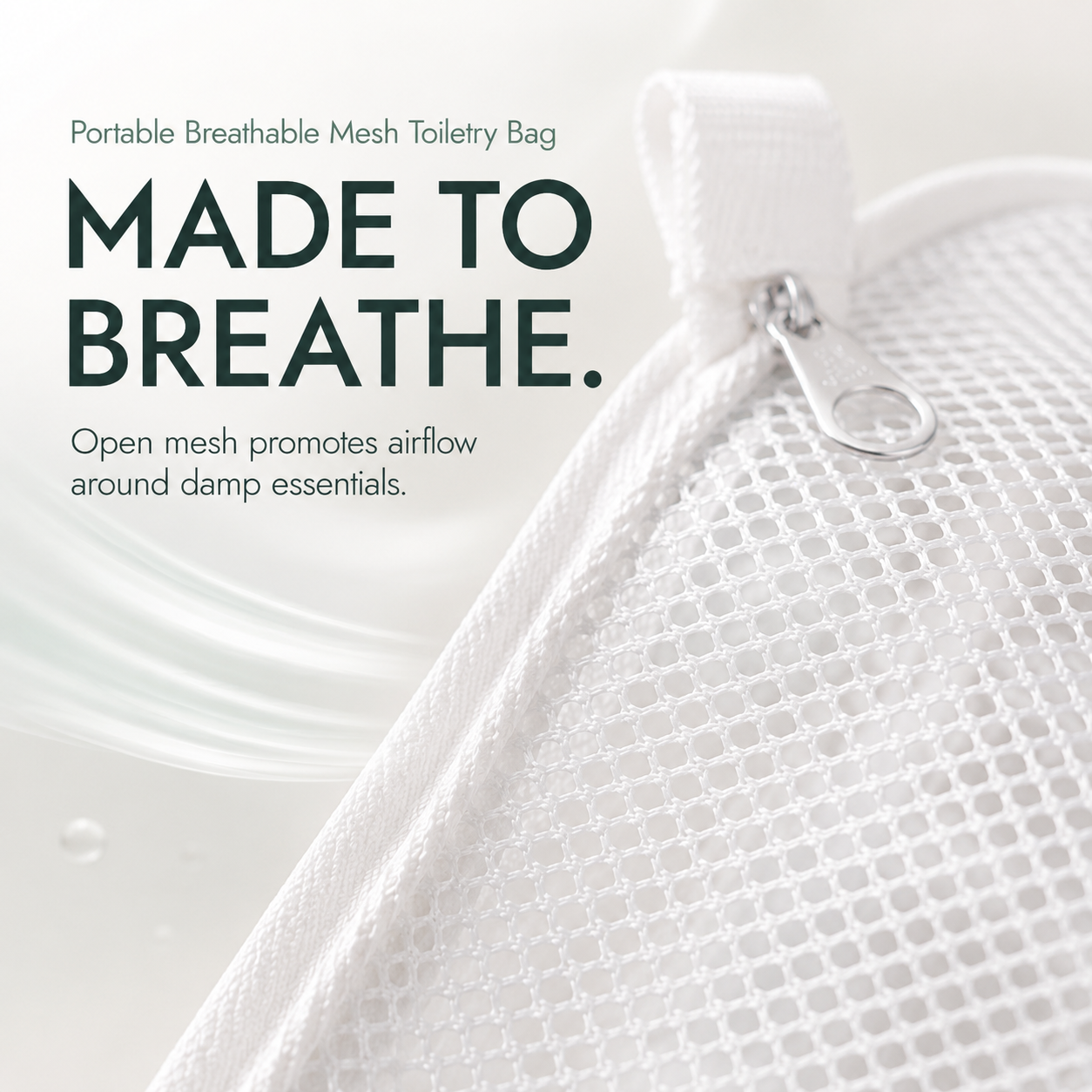 🧼 2-Pack Portable Quick-Dry Mesh Toiletry Bags – Hanging Travel Organizers with Toothbrush Slots