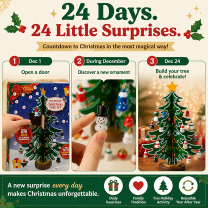 🎄 24-Day Christmas Countdown Calendar – Build Your Own Mini Christmas Tree With Daily Surprise Ornaments