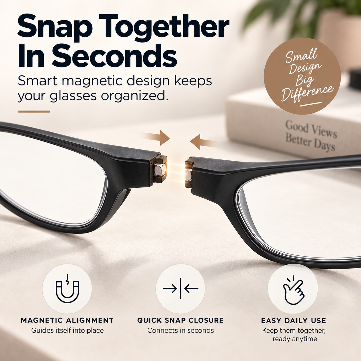 👓 Magnetic Folding Reading Glasses – Lightweight Pocket-Size Readers That Are Always Ready  中文：
