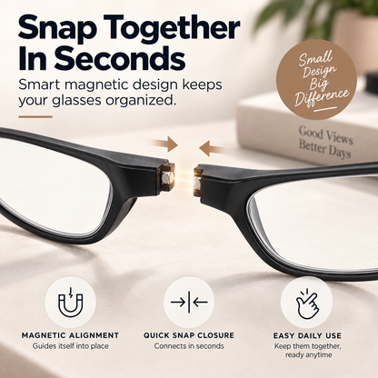 👓 Magnetic Folding Reading Glasses – Lightweight Pocket-Size Readers That Are Always Ready  中文：