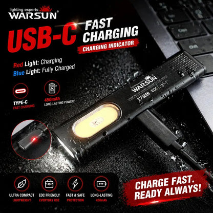 🔦 6-Mode Pocket EDC Flashlight — Magnetic Base, Side Light & USB-C Rechargeable
