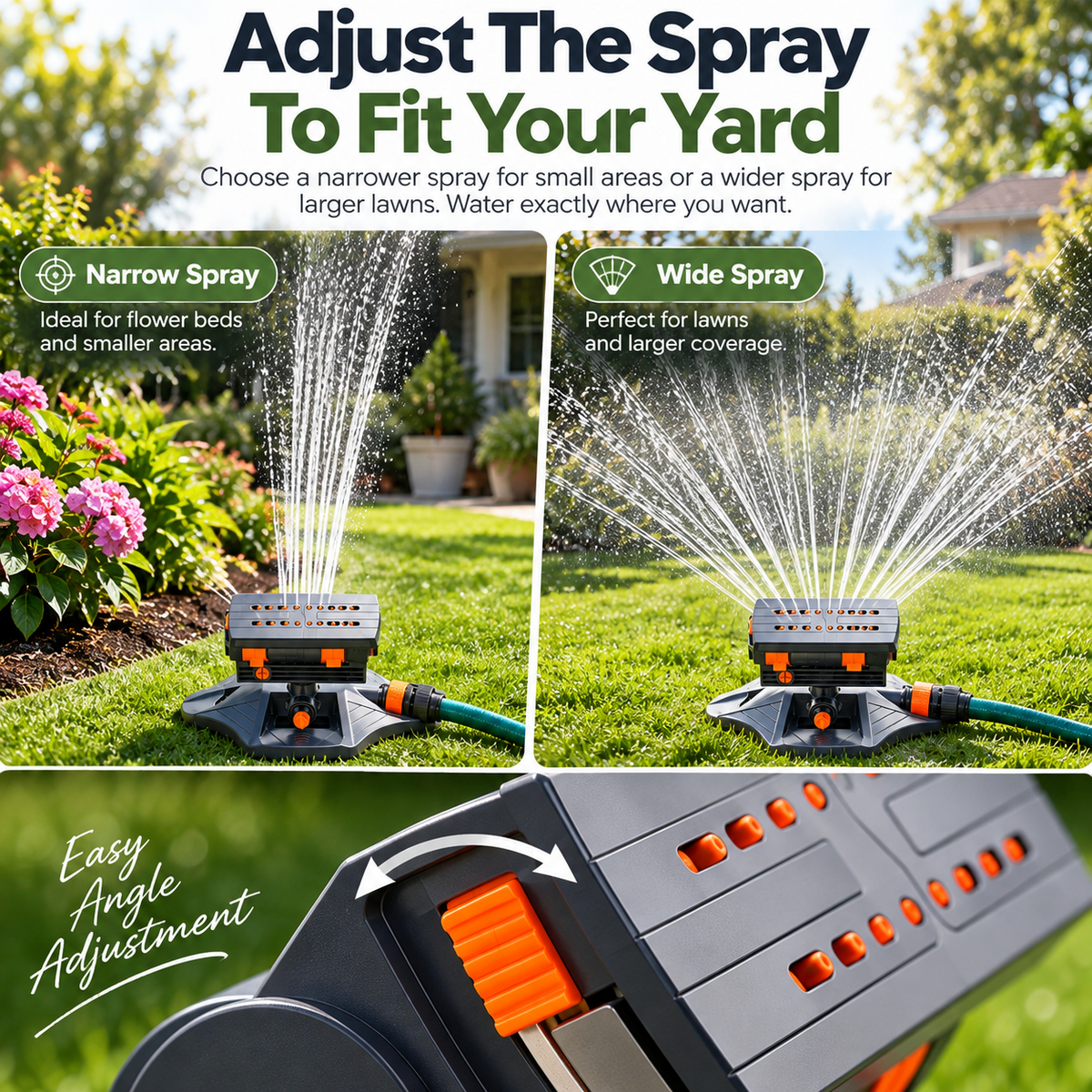 💦 Adjustable Oscillating Lawn Sprinkler – Easy Hands-Free Garden Watering