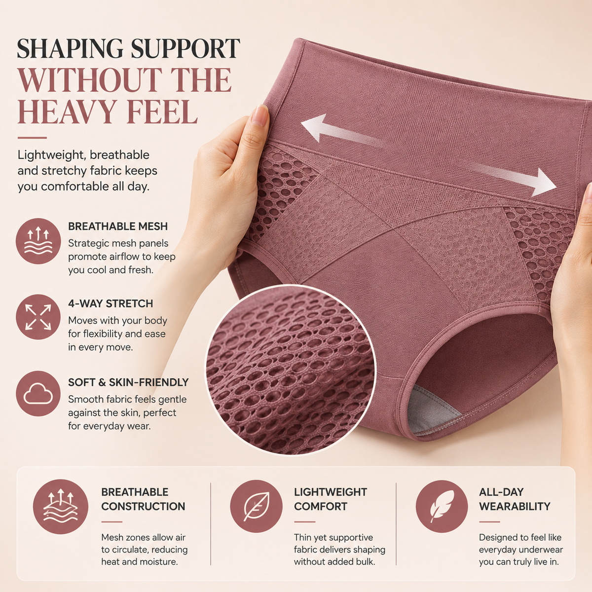 👖High-Waisted Tummy Control Shaping Briefs | Everyday Smoothing Underwear✨