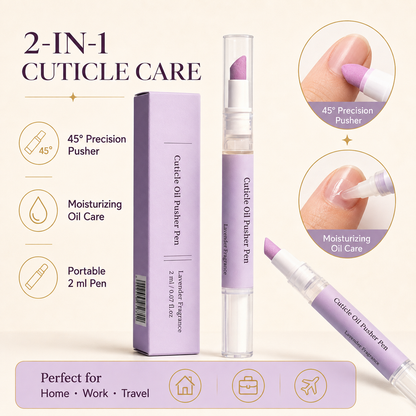 💅 2-in-1 Cuticle Oil Pusher Pen – Precision Nail Care Tool with Moisturizing Oil for Soft, Polished Cuticles