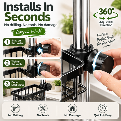 ✨ Faucet Sink Organizer Rack – Keep Your Kitchen Sink Clean & Clutter-Free