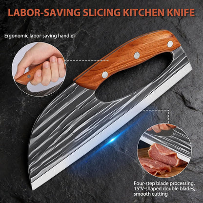 Buy 1 Get 1 Free Forged Kitchen Knife Set - Sharp Durable Meat Cleaver Chef Knife