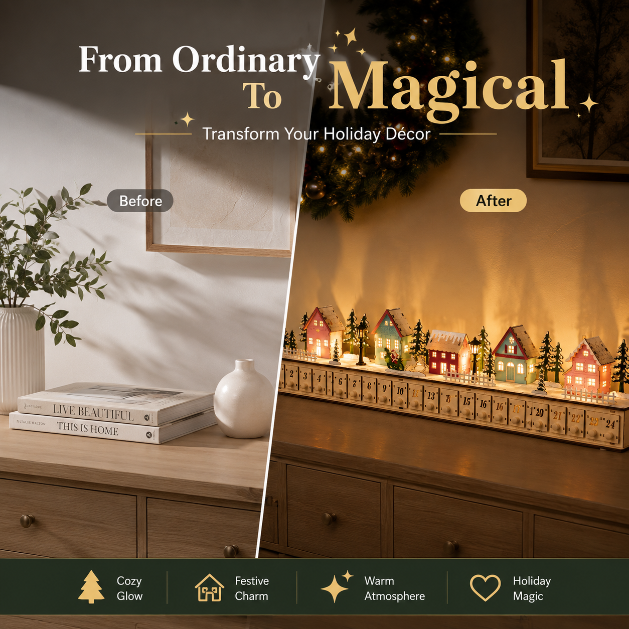 🎄 LED Christmas Village Advent Calendar – Create Magical Holiday Traditions