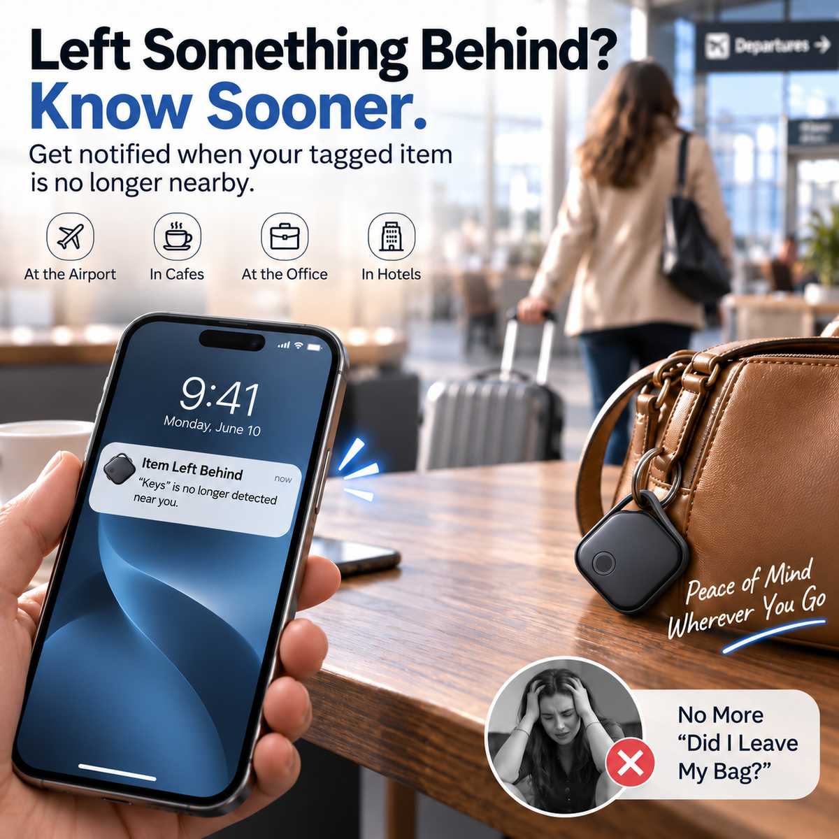 Smart Rechargeable Anti-Lost Tracker for Keys, Bags & Luggage