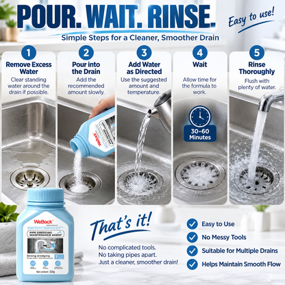 💧 Powerful Drain Cleaner – Breaks Down Hair, Grease & Everyday Buildup