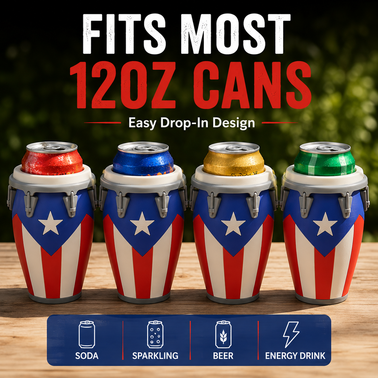🔥Last Day 49%   | Party Drum Can Holder 🍺 | Fun 12oz Drink Cooler Gift