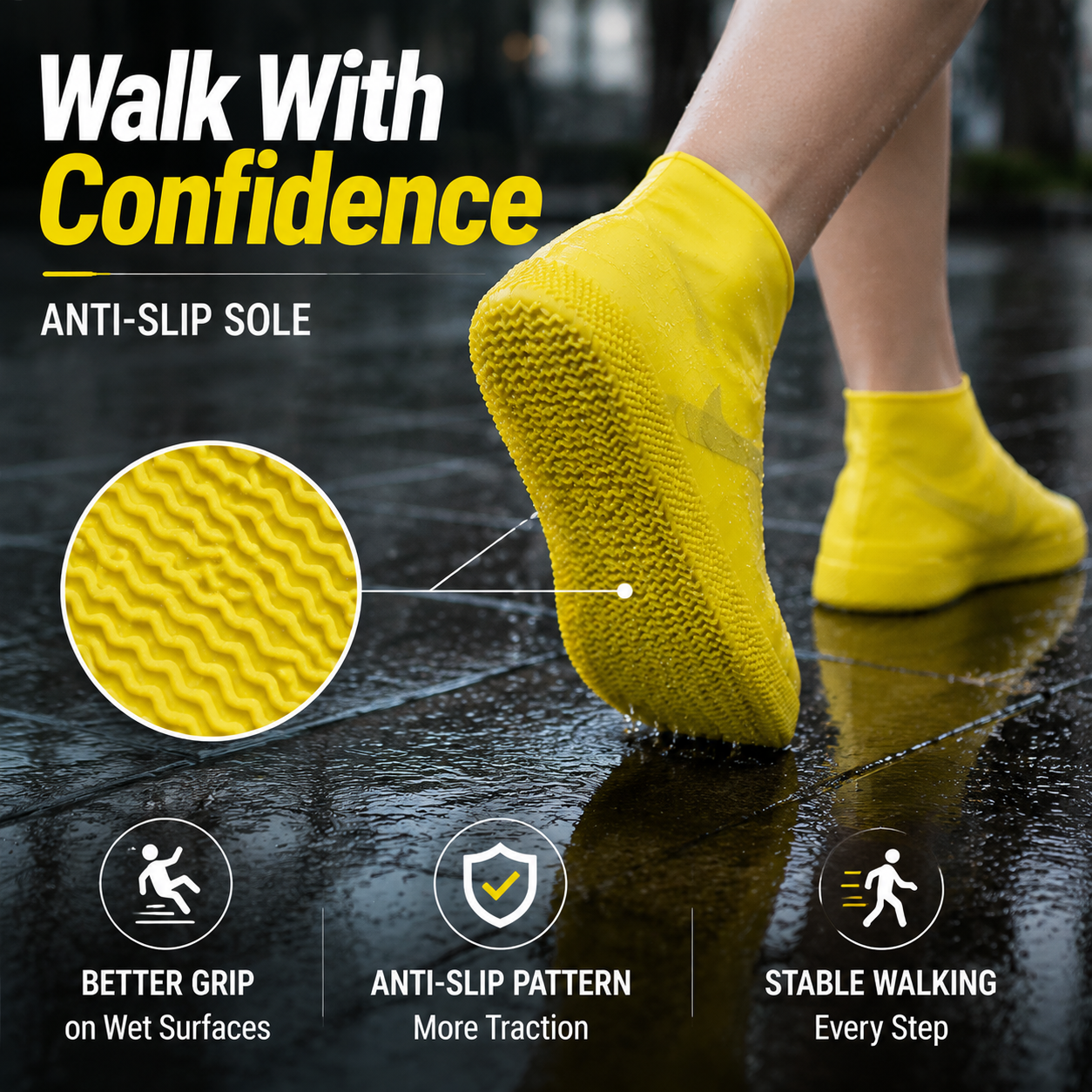 🌧 Waterproof Silicone Shoe Covers – Reusable Anti-Slip Rain Covers For Sneakers & Outdoor Use