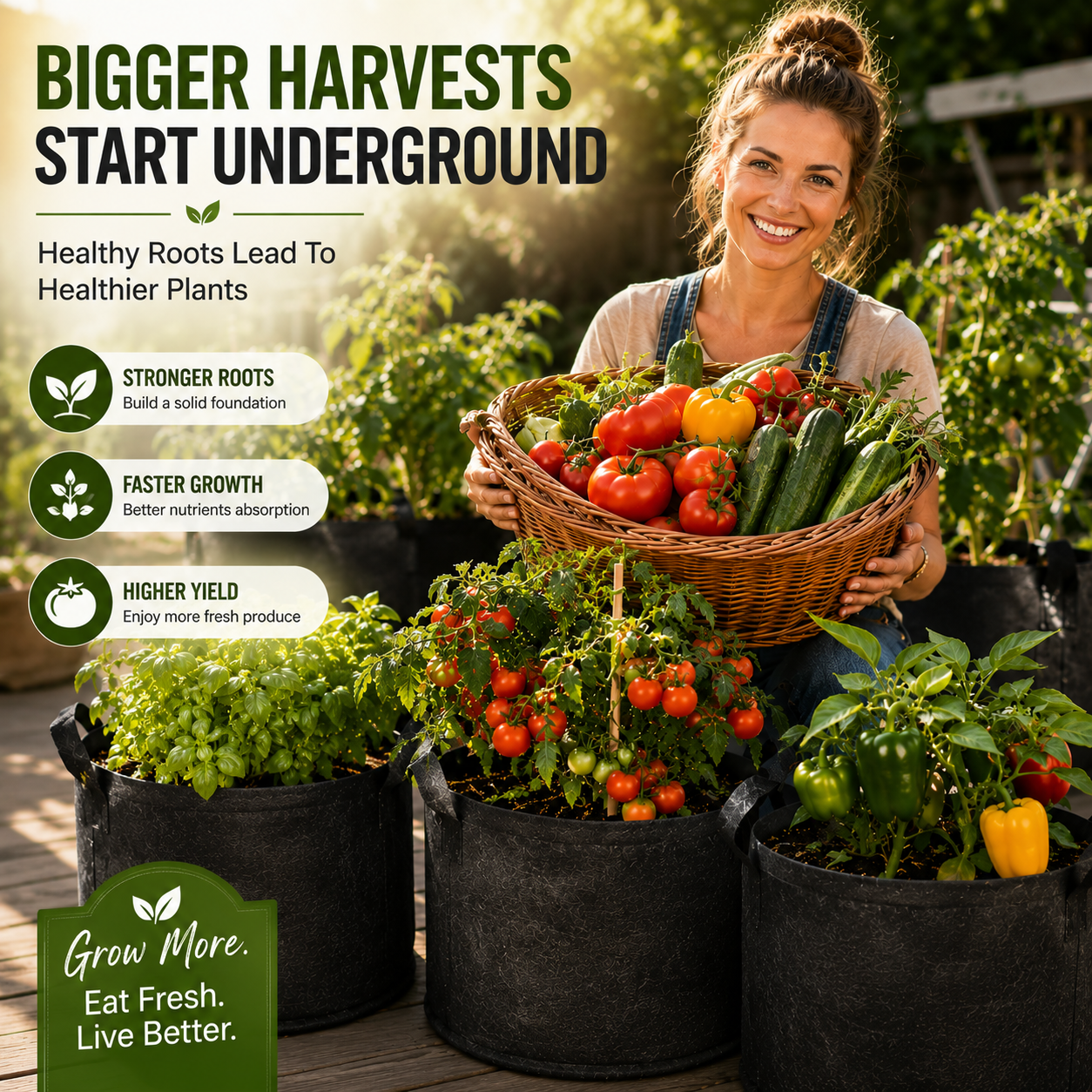 🌱6pack Backyard Harvest Grow Bag™