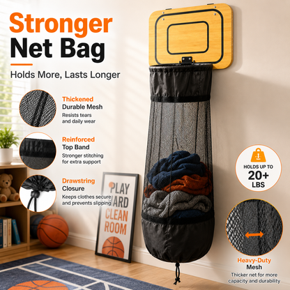 🏀Wooden Basketball Hamper – Stop Nagging, Start Playing
