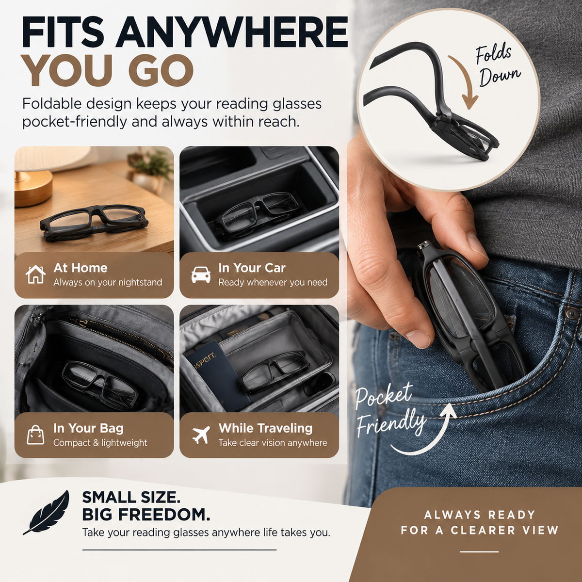 👓 Magnetic Folding Reading Glasses – Lightweight Pocket-Size Readers That Are Always Ready  中文：