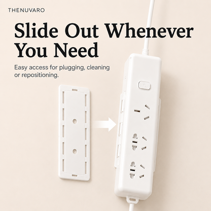 🔌10 Counts   Punch-Free Power Strip Holder – Peel, Stick & Organize
