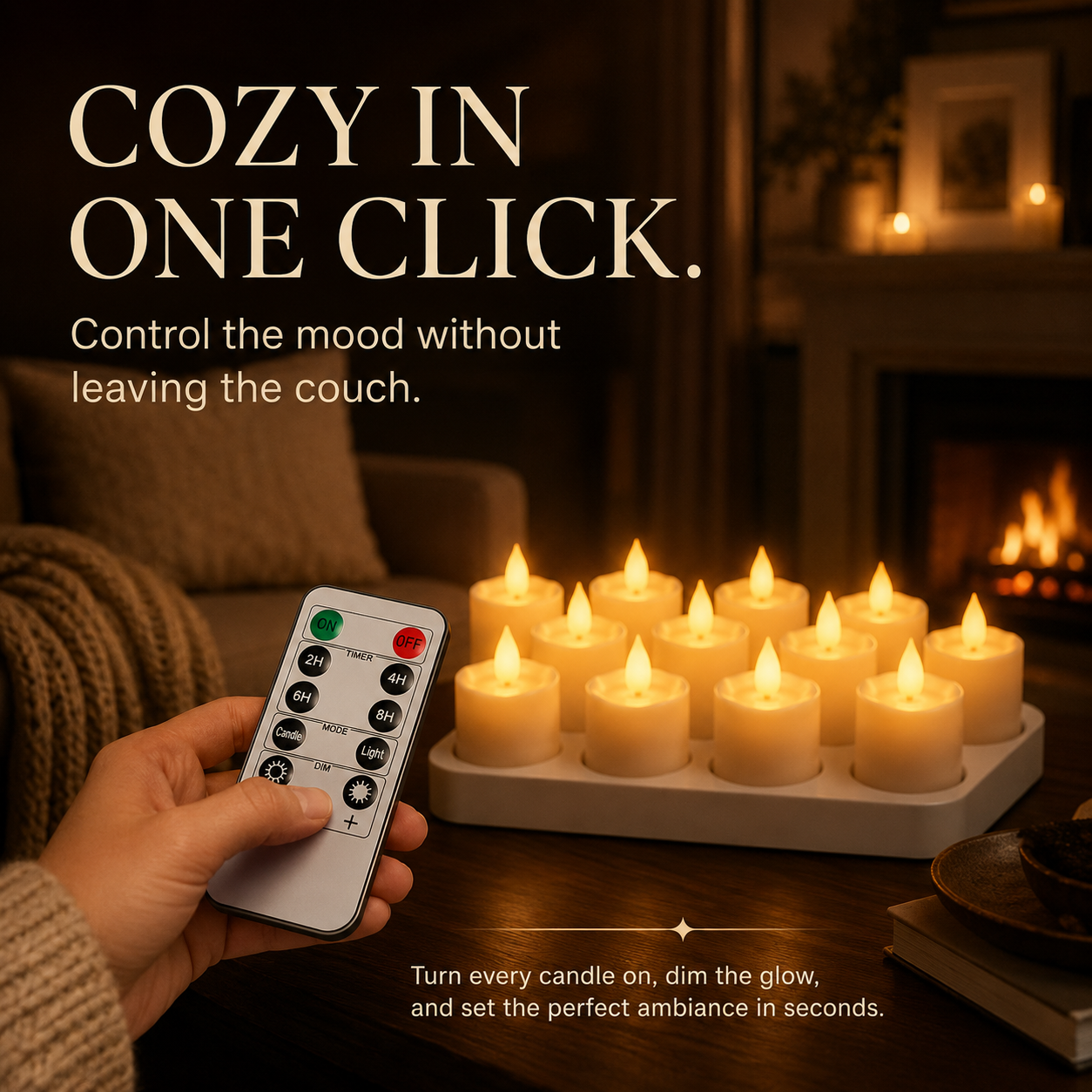 🕯️ Rechargeable Flameless LED Candles with Remote & Timer – Cozy Flickering Glow for Home & Holiday Decor