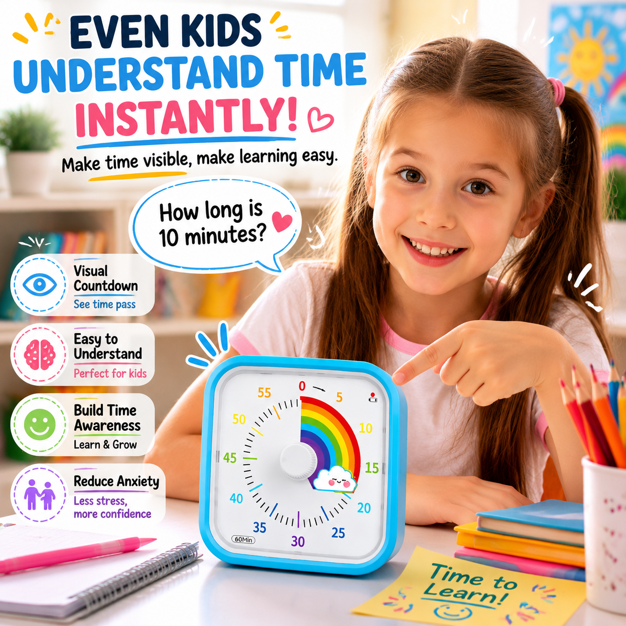 See Time. Stay Focused. Visual Timer for Kids & Adults
