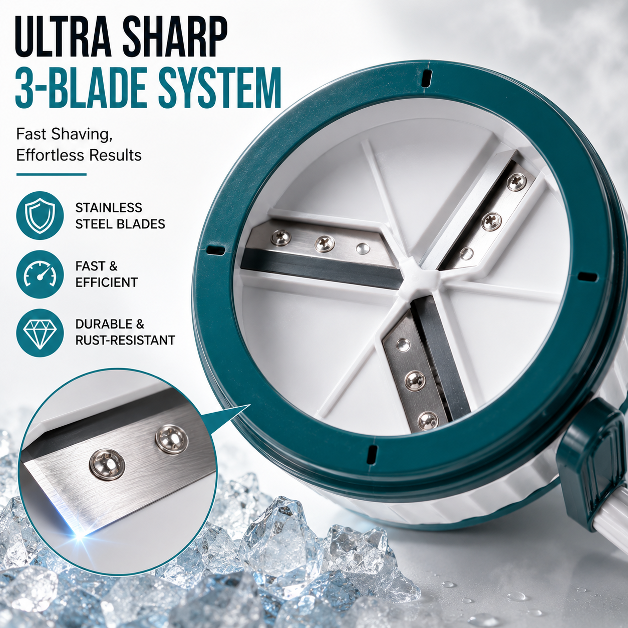 🍧 Manual Ice Shaver – Make Snow Cones Anywhere, No Electricity Needed