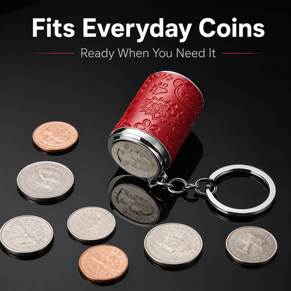 Mini Coin Storage Keychain – Portable Coin Safe for Shopping Carts, Travel & Everyday Carry