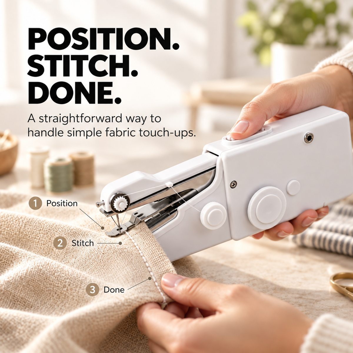 🧵 Handheld Mini Sewing Machine – Quick & Easy Fabric Repair Tool