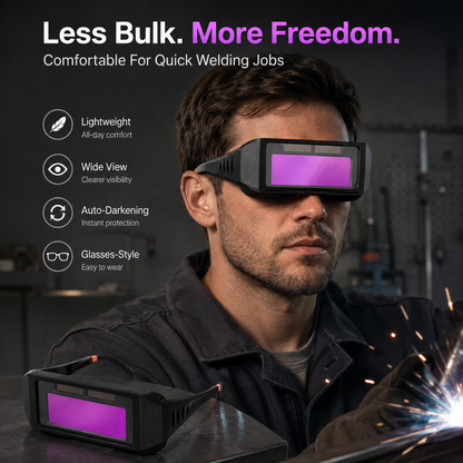⚡ Auto-Darkening Welding Goggles – Lightweight Wide-View Workshop Eyewear
