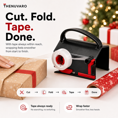 🎁 Buy 1 Get 2 Free – 2-in-1 Wrapping Cutter & Tape Dispenser