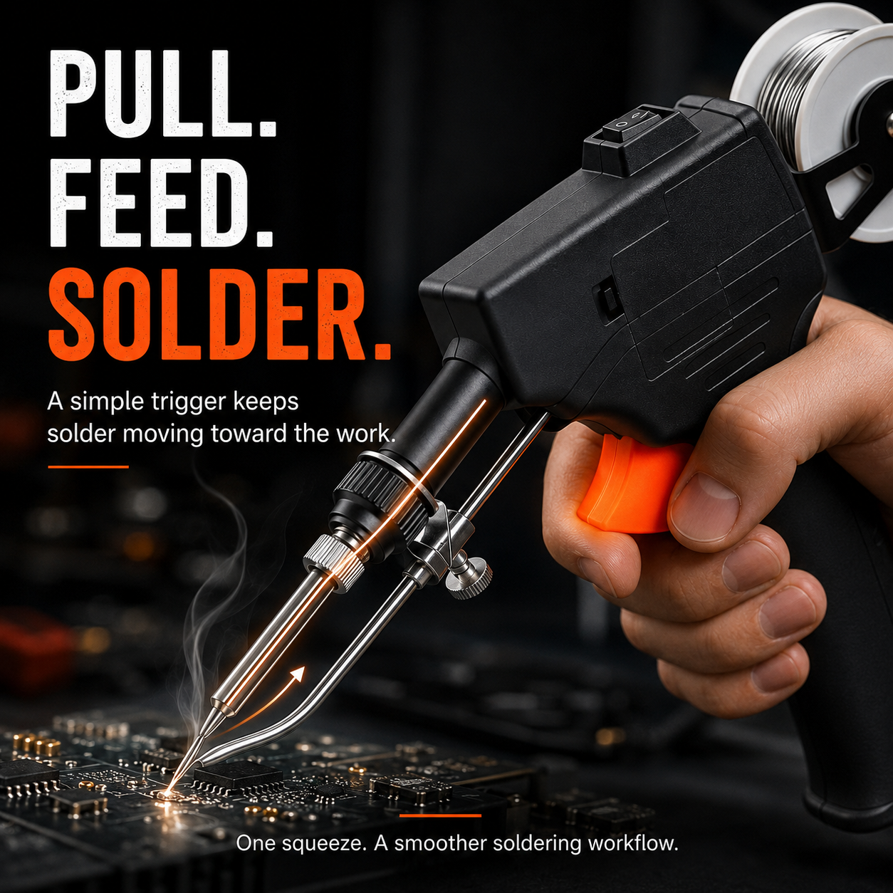 🔥 One-Hand Trigger-Feed Soldering Gun – Easy Soldering for DIY & Electronics Repair