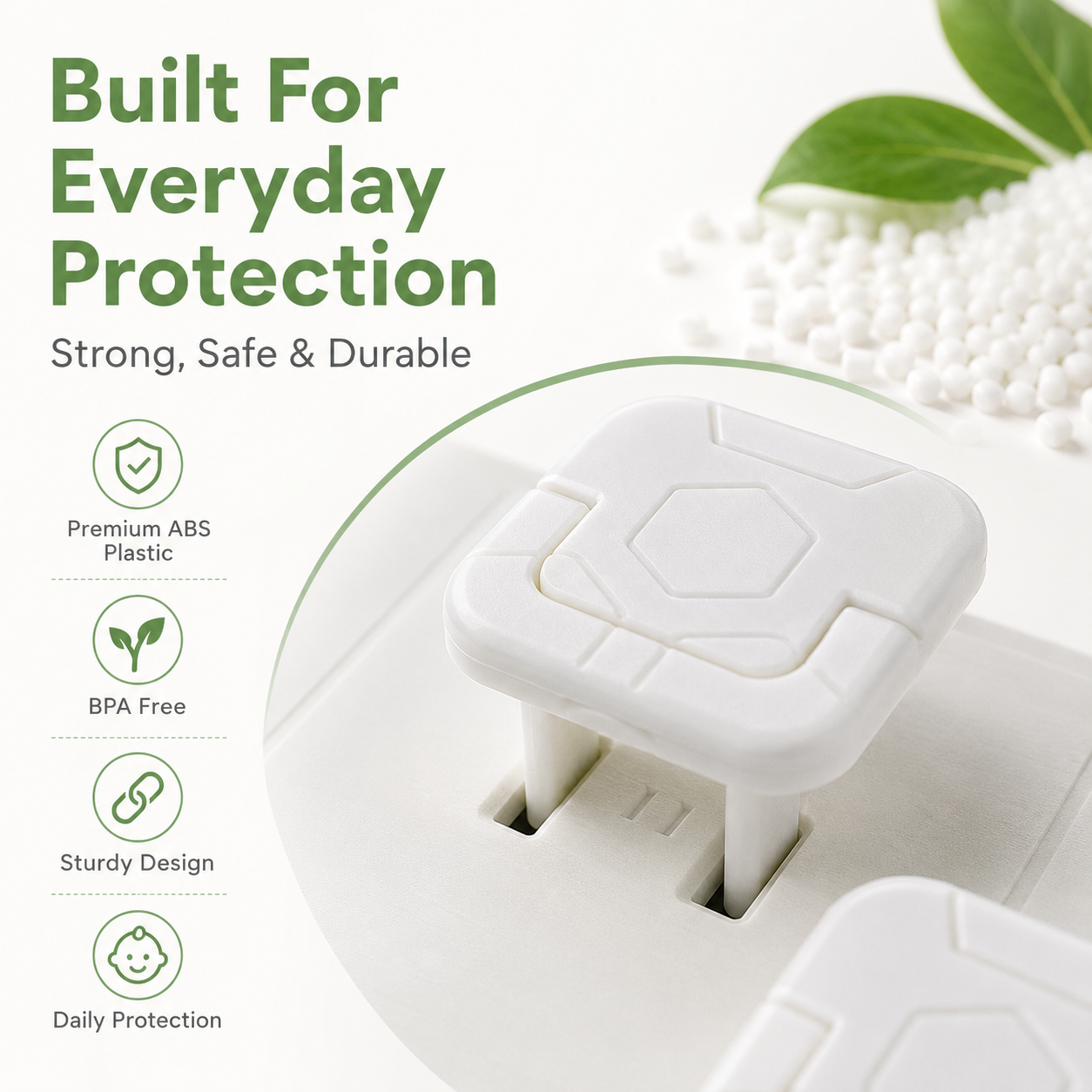 ✨ Baby Proof Socket Covers with Smart Handle Design – Fits 2 & 3 Prong Outlets for Easy Parent Removal