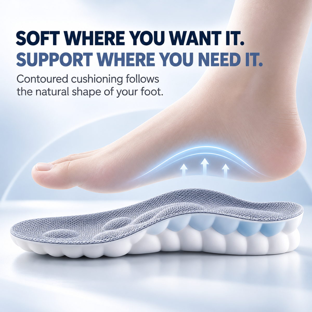 ☁️ 4D Cloud Comfort Insoles – Soft Cushioning & All-Day Support