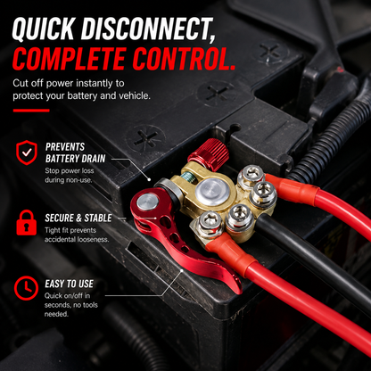 🔋 4-Way Battery Terminal Connectors | 12V & 24V Car & Truck Battery Clamps