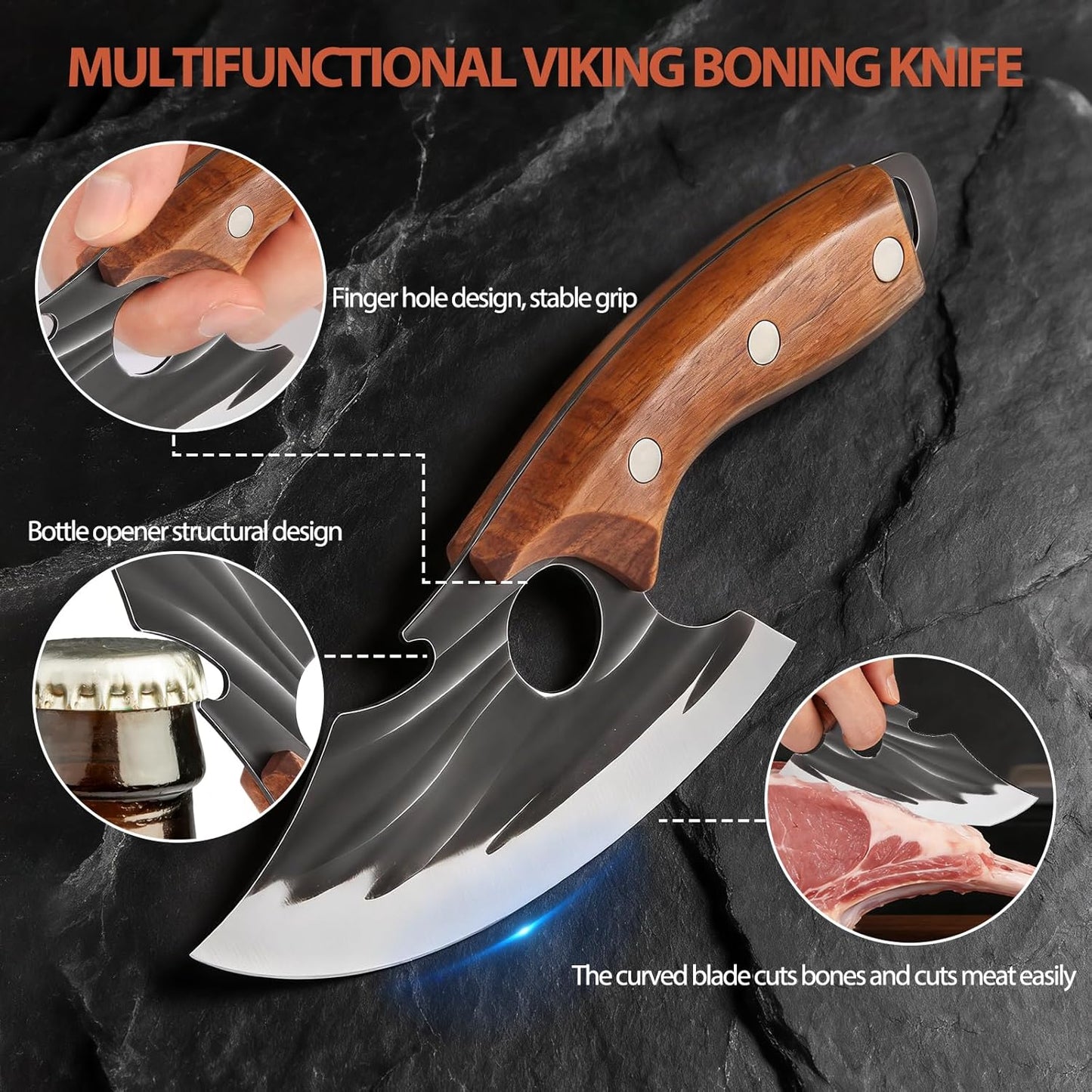 Buy 1 Get 1 Free Forged Kitchen Knife Set - Sharp Durable Meat Cleaver Chef Knife