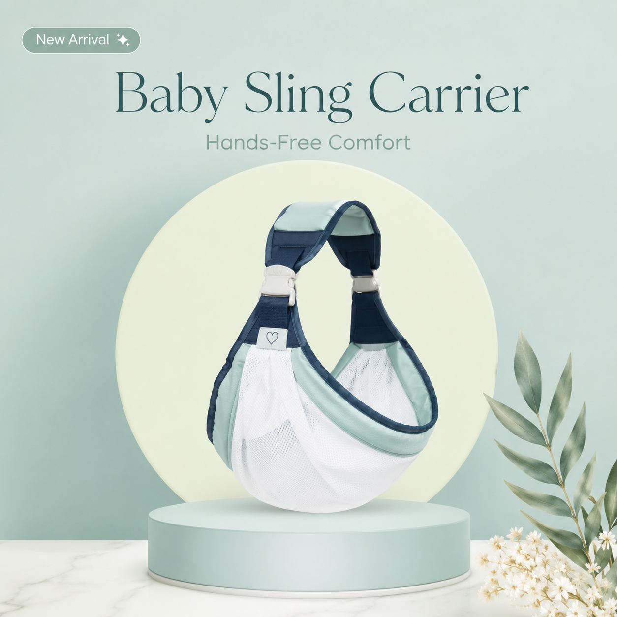 🤱Soft Baby Wrap Carrier – Hands Free Infant Sling for Newborns, Breathable Comfort Baby Holder for Everyday Bonding