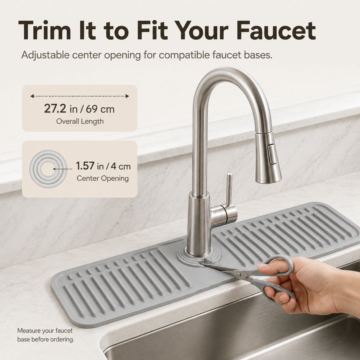 💦 Self-Draining Silicone Faucet Mat – Keep Your Sink Dry & Tidy