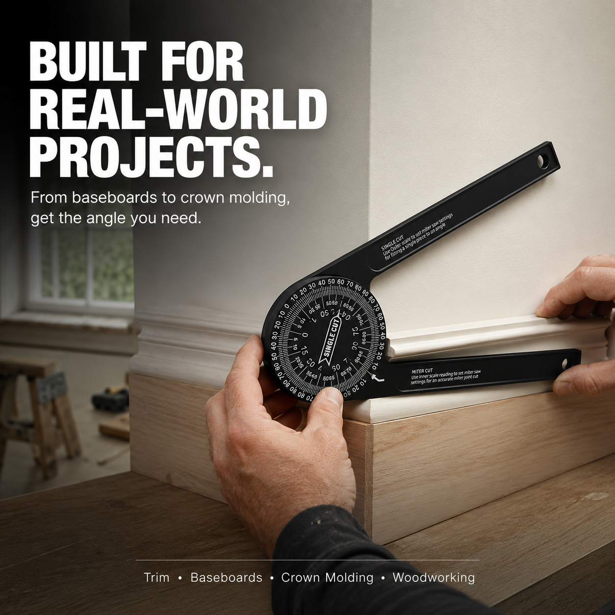 📐 360° Miter Saw Angle Finder – Measure Once, Cut With Confidence
